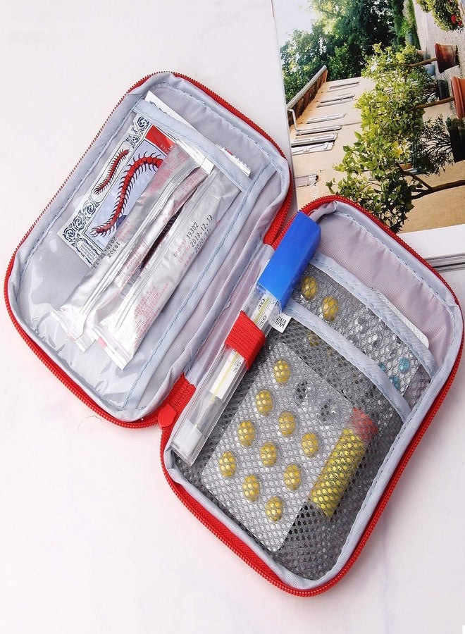 SENVOX Polyester Mini Small First Aid Kit Pouch | Emergency Pill Organiser Bag | Medical Bag for Outdoor, Camping, Hiking (Red) - Image 5